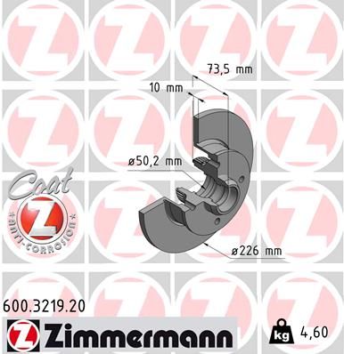 ZIMMERMANN stabdžių diskas 600.3219.20