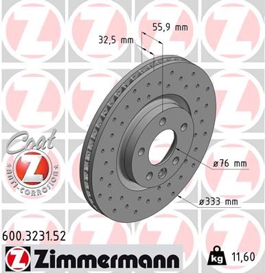 ZIMMERMANN Тормозной диск 600.3231.52