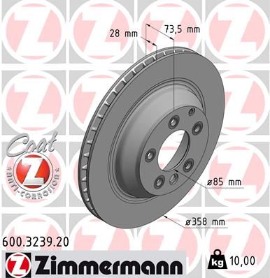 ZIMMERMANN Тормозной диск 600.3239.20