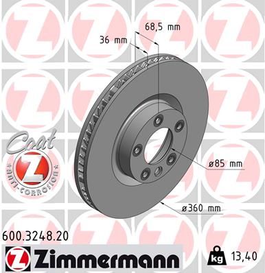 ZIMMERMANN Тормозной диск 600.3248.20