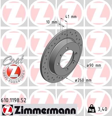 ZIMMERMANN stabdžių diskas 610.1198.52