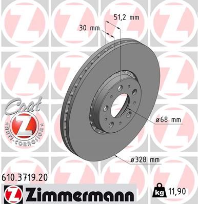 ZIMMERMANN Тормозной диск 610.3719.20