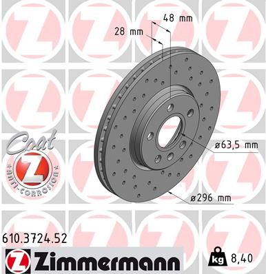 ZIMMERMANN stabdžių diskas 610.3724.52