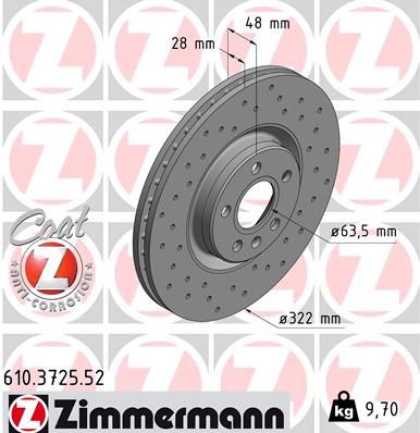 ZIMMERMANN Тормозной диск 610.3725.52