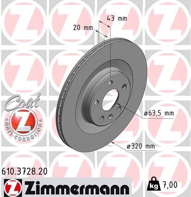 ZIMMERMANN stabdžių diskas 610.3728.20